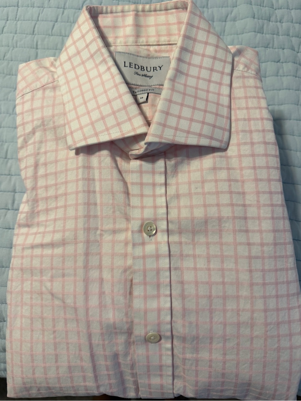 Ledbury Men's Pink Windowpane Dress Shirt